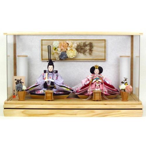 新品 高級雛人形ケース飾り 間口57cm 親王ケース飾り YN2246HC