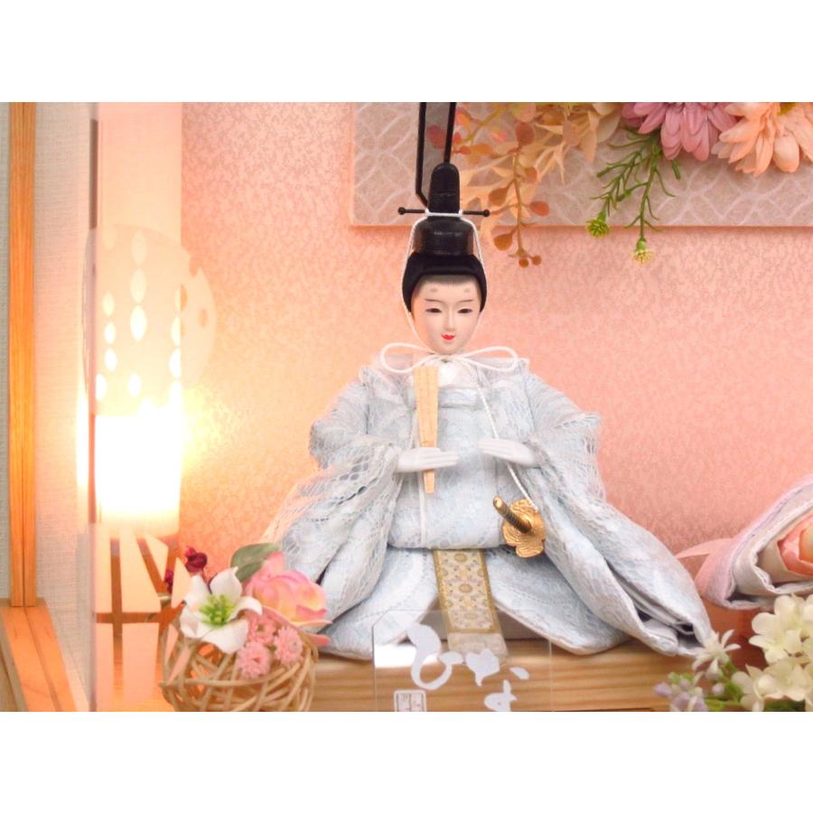 毛氈付き 雛人形 ケース飾り （ナチュラルフラワー）コンパクト 芥子