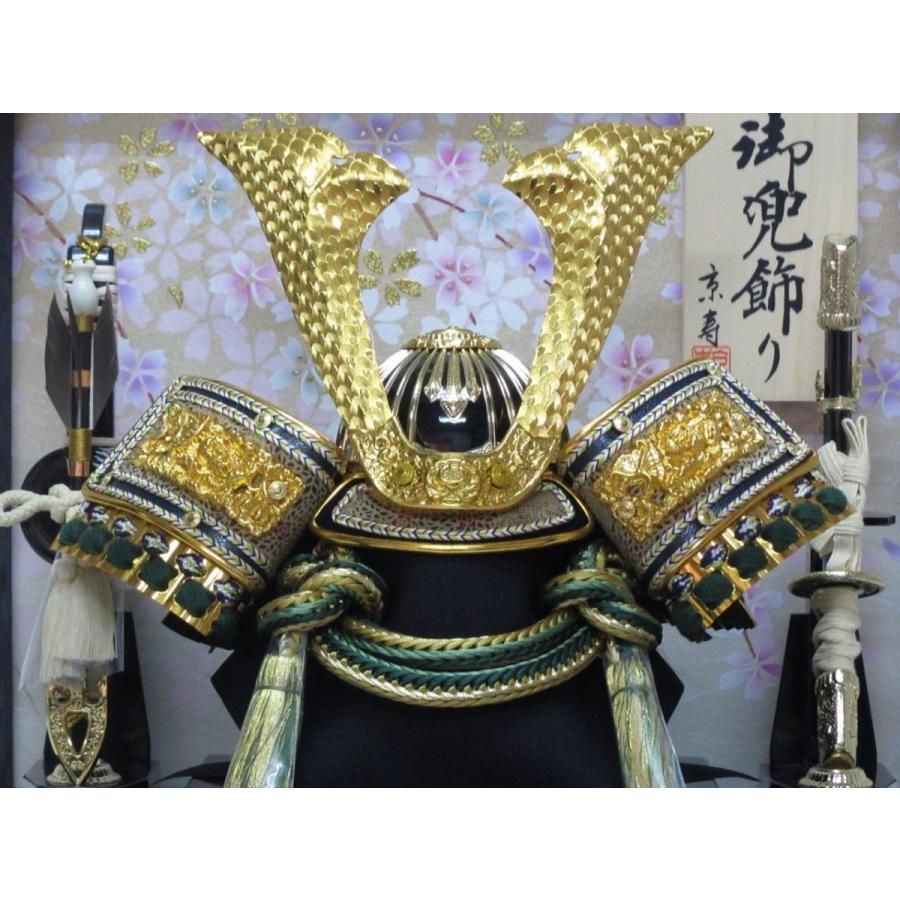選べる5種下敷き毛氈付き 五月人形 兜飾り 間口33×奥行23×高さ30cm 8号兜ケース飾り 海外土産_1
