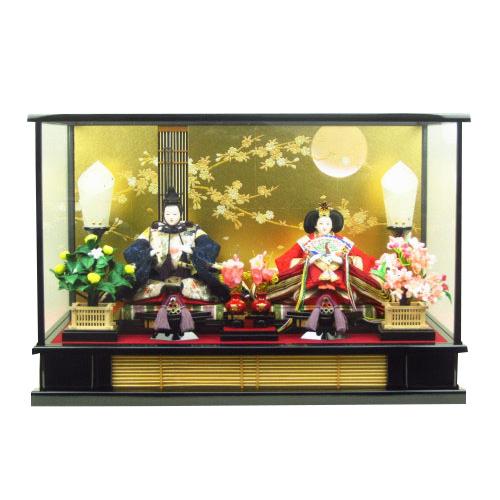 高級ケース入り ひな人形 新品 高級雛人形ケース飾り 間口57cm 親王ケース飾り YN2250HC
