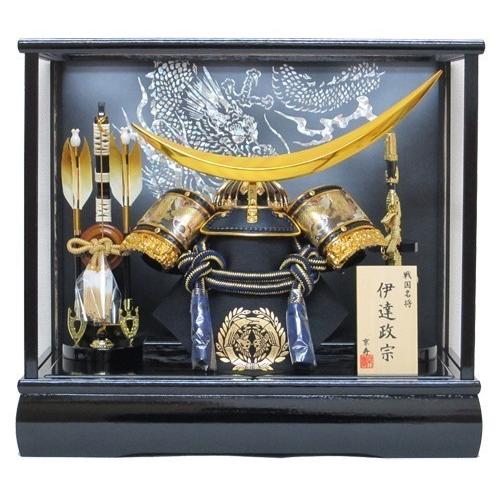 緑毛氈付き京寿 五月人形 兜飾り 弓太刀付 10号金伊達兜ケース飾り YN31311GKC 伊達正宗kabuto-49