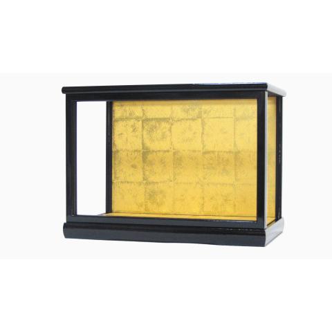 CA224ダルマ2号戸付 ガラスケース 人形ケース（黒塗）間口35cm