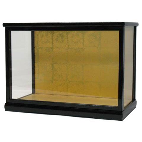 選べる2種ダルマ1号戸付 ガラスケース 人形ケース（黒塗りケヤキ塗り