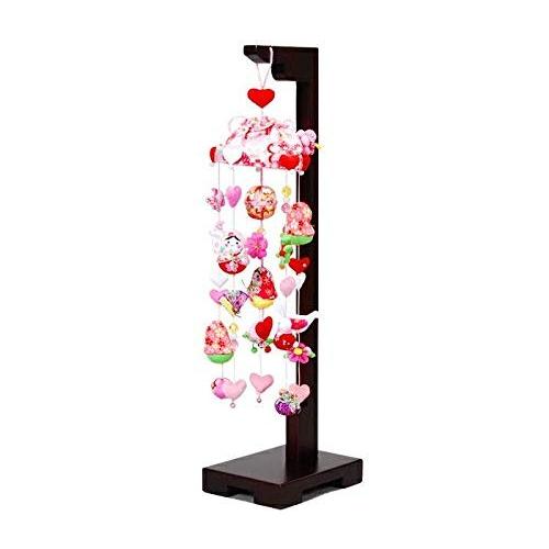 つるし飾り 姫だるまとハート（小）スタンド付 66cm つるし雛