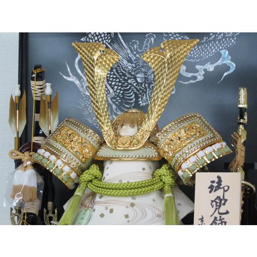 選べる3種五月人形 兜飾り ケース入り 間口43×奥行30×高さ41cm 金中鍬