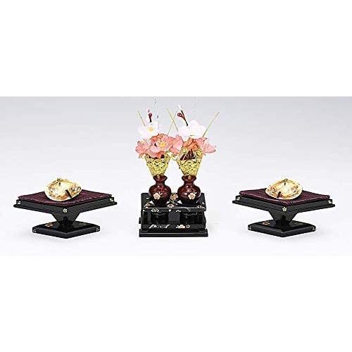 雛人形 道具 平飾り 飾台幅60〜75cm用 木製25号2点 高級溜塗