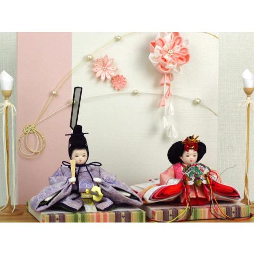 まめびな親王飾り YN0101H 雛人形 ひな人形 平飾り 間口36cm : 弓戸