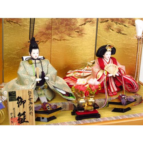 横山一彦作 収納親王飾り YN0205HS 間口55×奥行き35 雛人形 ひな人形雪洞コードレス_1