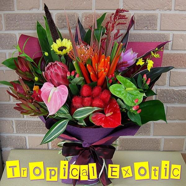 新版 お中元 開店祝い 花 誕生日 結婚記念日 プレゼント ギフト お祝い 花束 楽屋花 送別 退職 翌日配達 おしゃれ エキゾティック トロピカル サプライズ