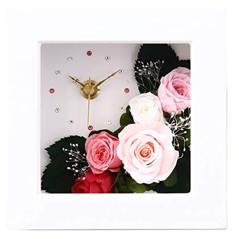 プレゼント 時計 置き時計 Store Yu Mo 北欧 お祝い 掛け時計 インテリア時計 カラフル 花時計 置き時計 置時計 刻 かわいい 花時計 プリザーブドフラワー おしゃれ 花 木製 壁掛け