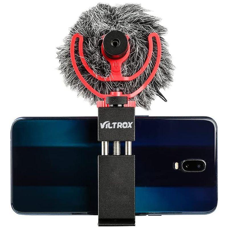 Viltrox スマホクリップ スマートフォン固定 アルミ製 スマホホルダー 金属製ネジ止め コールドシュー付き 縦撮影や録画対応 マイクと 世界的に有名な