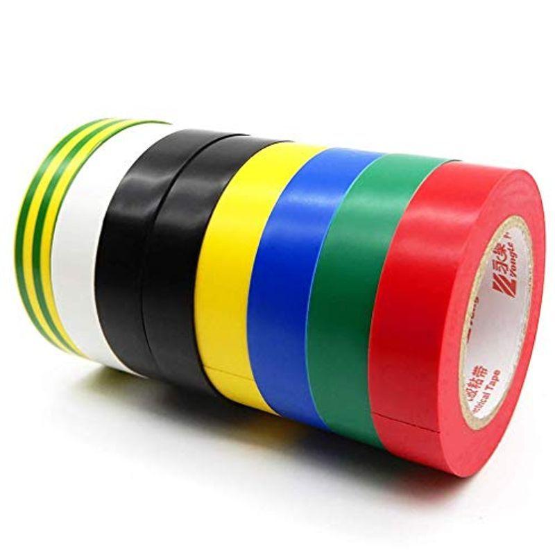 ビニールテープ 8卷7色入 電気絶縁テープ ハーネステープ 耐熱 即納 最大半額 格安SALEスタート 15mm テープ x 15m