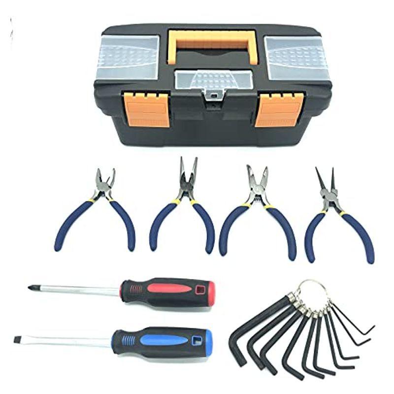 家庭用工具 ７点セット 工具箱付き マイナスドライバー プラスドライバー 六角レンチ１０