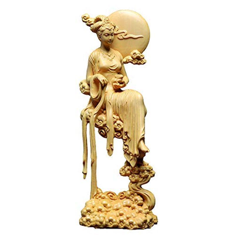 繁樓藝雕 嫦娥 月の神 嫦娥 中国神話人物 置物 中秋 木彫り 中秋