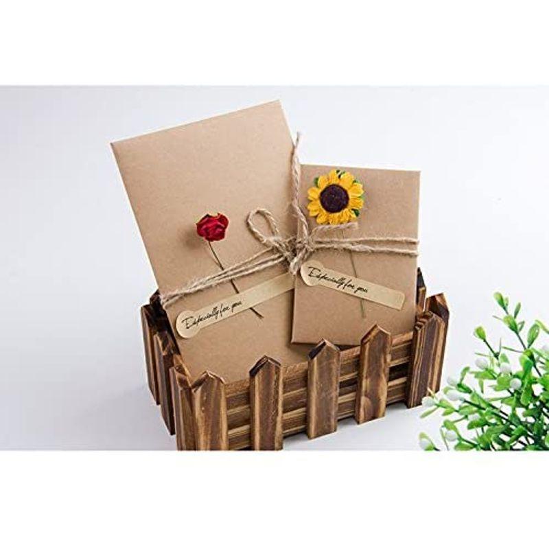 卸の店 Jhミニ メッセージカード グリーティングカード バースデーカード 誕生日カード 封筒付 お得な10枚セットお花付き クラフト製 お気に入り