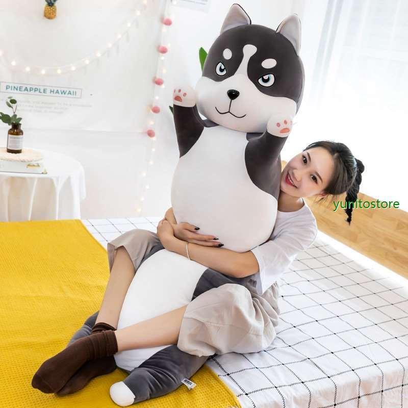 新作 ハスキー いぬ ぬいぐるみ ふわふわ 150cm かわいい 添い寝 抱き枕 枕 ピロー