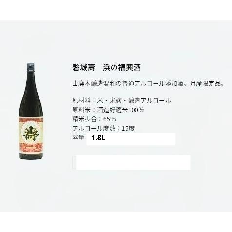 日本酒　敷嶋＆鳴門鯛＆旭興＆磐城壽　1800ml 4本セット 磐城壽 浜の福興酒 1800ml ×1本 鈴木酒造店 福島県 浪江町 山形県