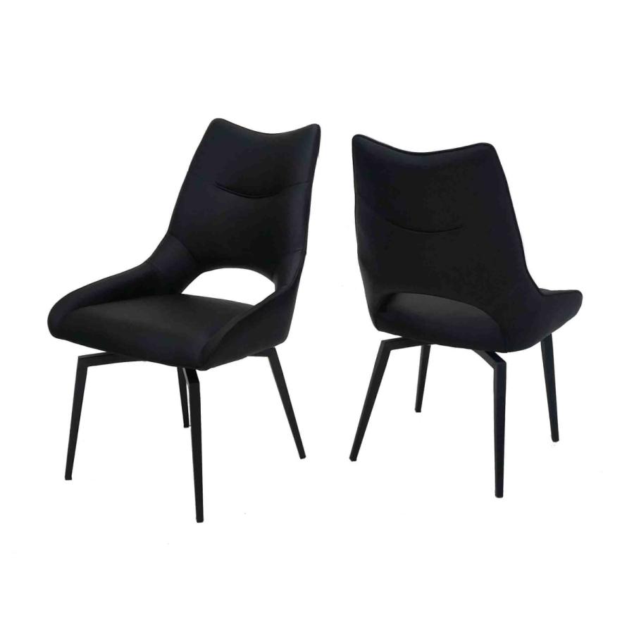 コーラル ダイニングチェア 回転チェア モダン おしゃれ 北欧 グレー 黒