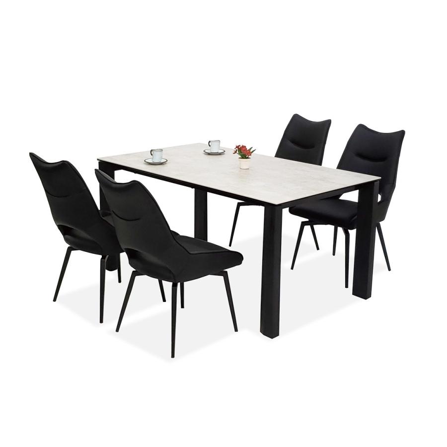 コーラル ダイニングチェア 回転チェア モダン おしゃれ 北欧 グレー 黒