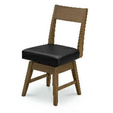 リーチ ダイニングチェア 回転 PUレザー ウォールナット オーク 肘なし