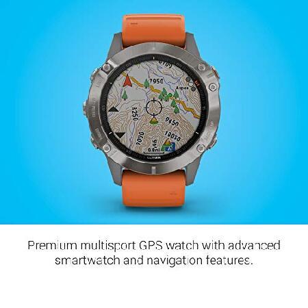 Garmin Fenix 6 Sapphire, Premium Multisport GPS Watch, Features Mapping, Music, Grade-Adjusted Pace Guidance, Titanium with Orange Band & Q並行輸入品|yunyu-ichiba|03