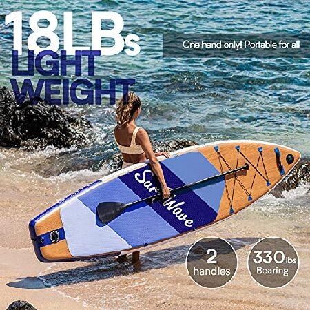 Surfwave Inflatable Paddle Board, 11'×33'' Stand Up SUP Board W/Camera Mount, 5L Waterproof Bag, Floatable Paddle, 5MIN Fast Inflate, Ideal並行輸入品|yunyu-ichiba|03
