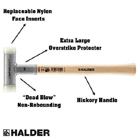 クーオンライン ハルダー (HALDER) ショックレス 無反動 スーパークラフト ハンマー ヒッコリー製ハンドル ナイロン (白) 径30 3366.030