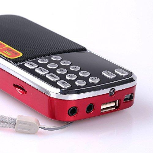 長期納期 Mfine Portable Mini USB FM Radio Speaker Music Player Micro SD/TF Card For PC iPod Phone (088 Red)
