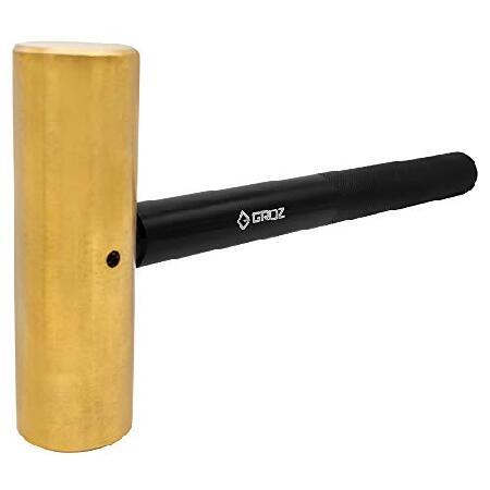 【在庫有】 Groz 32494 Brass Hammer with black oxidised aluminium handle- 4 lb. Head weight. Head Dia. 1.3/4.