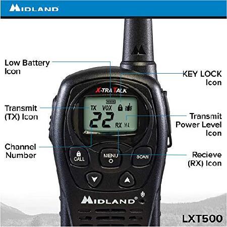 Midland　LXT500VP3　22　Channel　FRS　Talkie　Radio　Two-Way　of　(Pack　Walkie　Range　to　Mile　Black　Up　24　10)