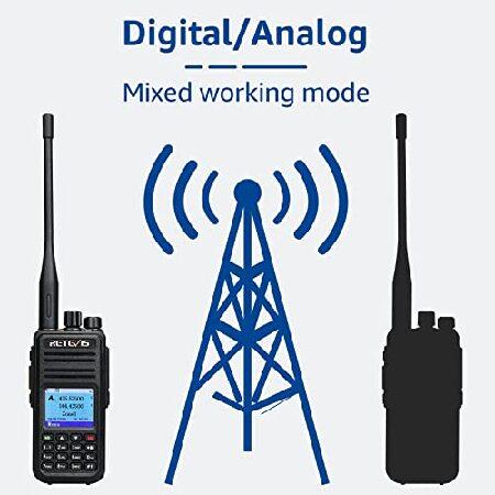 Retevis　RT3S　Dual　2000mAh,　DMR　Range　Digital　Handheld　Radio,　APRS,　with　Talkie　Radio　Long　10000　アナログ　Band　Walkie　Way　Contacts　3000Ch　for　GPS　Tra