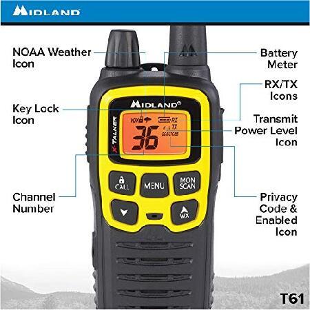Midland　T61VP3　36　to　Yellow　FRS　Range　(Pack　Channel　Radio　Mile　Two-Way　32　of　Up　Black　Walkie　Talkie　6)