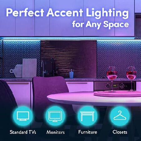 Luminoodle Color Bias Lighting - USB LED TV Backlight with Color, Adhesive RGB Strip Lights with Wireless Remote ＆ Built-in Controller - XX-Large (60｜yunyu-worldtrade｜04