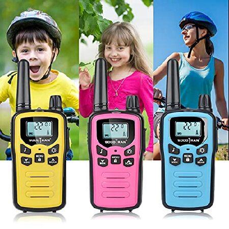 Walkie　Talkies　for　Long　Two-Way　Adults　Rechargeable　Hi　Blue　Charging　Camping　Pack　Range　Yellow　with　Pink　Miles　Cable　Walkie　Radios　for　Talkies　USB
