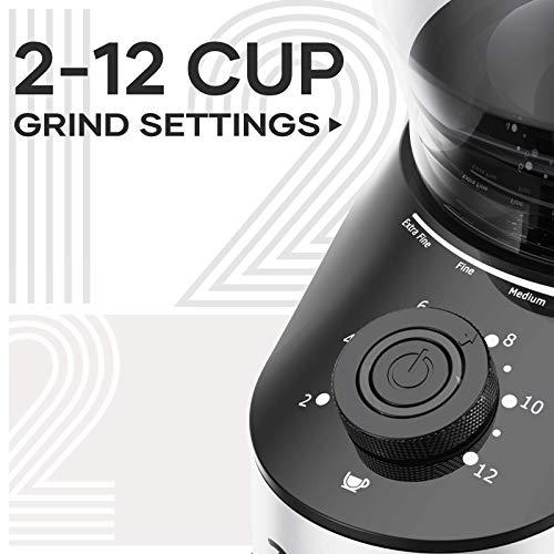 Dr Bruce Conical Burr Coffee Grinder , Electrical Coffee Mill With Precise Grind Setting from Coarse To Fine ,2-12 Cups Selection , Stainless Steal Co｜yunyu-worldtrade｜04