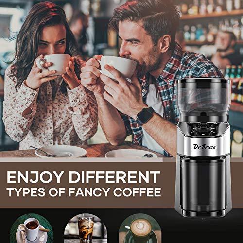 Dr Bruce Conical Burr Coffee Grinder , Electrical Coffee Mill With Precise Grind Setting from Coarse To Fine ,2-12 Cups Selection , Stainless Steal Co｜yunyu-worldtrade｜07