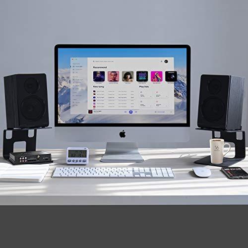 【在庫あり】 VAYDEER Desktop Speaker Stand with Vibration Absorption Pads， Metal Speaker Stand Pair Support Up to 40lbs， Bookshelf Speaker Stands for Better Audio