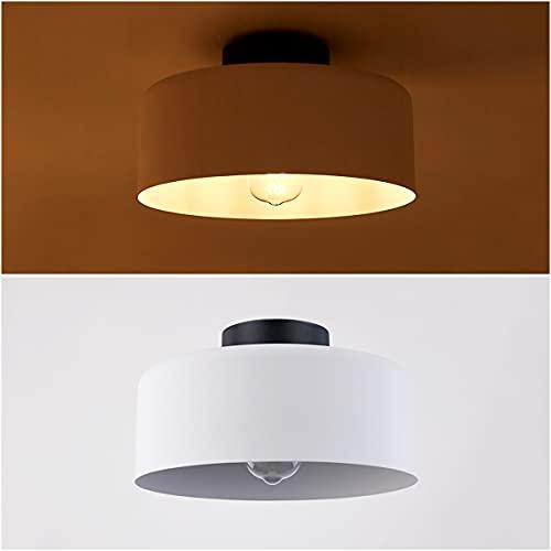 特販 シーリングライト おしゃれ 天井照明 BISAMIYA Modern Close to Fixture， 11.8 Matte White Dome Shade Flush Mount， E26 Socket for Hallways， Dining Room， F