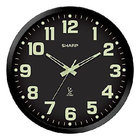 並行輸入品】SHARP 壁掛け時計 アナログ 暗闇で光る電波 - 12インチ