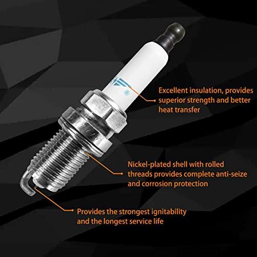 アウトレットパーク Ignition Coil Pack ＆ Spark Plugs Set of 4 Replacement for Audi A4 A5 TT Volkswagen CC Tiguan ＆ More 2.0L 2.0T Replaces# 06E905115E， UF529， 06E905115