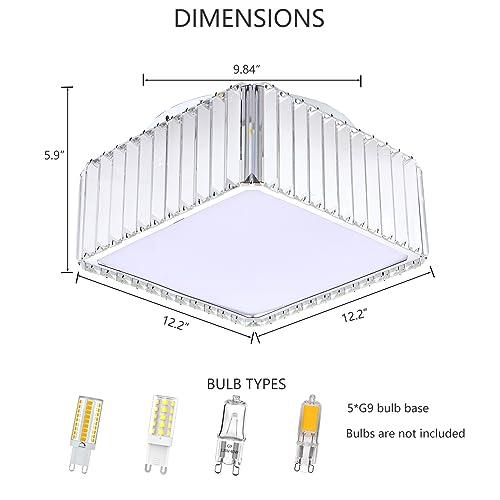 ウェブストアは シーリングライト おしゃれ 天井照明 HCCZ 5 Lights Modern クリスタル シャンデリア Flush Mount Fixture Close toing for Hallway Bathroom Closet Bedroom Ki