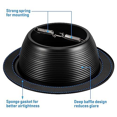 春物がお買い得週末限定SALE シーリングライト おしゃれ 天井照明 TORCHSTAR 6 Inch Recessed Light Black Baffle Trim with Detachable Ring， Full Metal， Can Light Trim for 6 Inch Reces