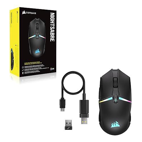 Corsair NIGHTSABRE RGB Wireless Gaming Mouse for FPS, MOBA - 26,000 DPI - 11 Programmable Buttons - Up to 100hrs Battery - iCUE Compatible - Black｜yunyu-worldtrade｜08