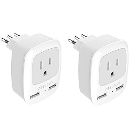 新しいスタイル Travel Italy Power Ch並行輸入品 USB Dual with Converter Plug Grounded TESSAN Adapter, 腕時計 新しいスタイル Travel Italy Power Ch並行輸入品 USB Dual with Converter Plug Grounded TESSAN Adapter, 腕時計
