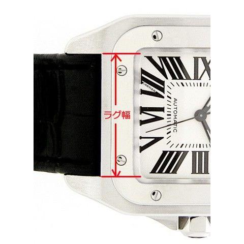 「カルティエ(Cartier)向け」輸入王オリジナル サントス100用 ラバー ベルト XL,LM用 社外品 ブラック 23mm メンズ カルティエ 腕時計用｜yunyuuoh｜02