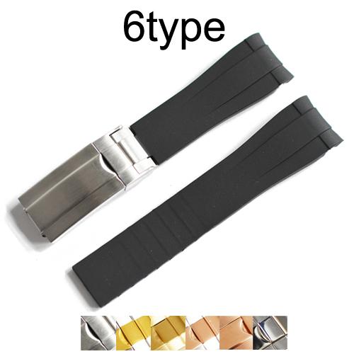 ロレックス ROLEX 用 ベルト 19mm 20mm 非 純正 ラバーベルト D