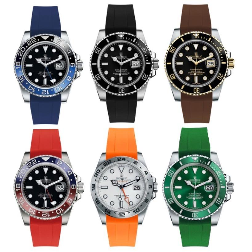 ロレックス ROLEX 用 ベルト 19mm 20mm 非 純正 ラバーベルト 7色 D