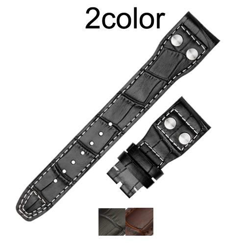 「 IWC 向け」 輸入王オリジナル ベルト パイロットウォッチ Dバックル用 型押しクロコ 社外品 スピットファイア トップガン クラシック などに | IWC SCHAFFHAUSEN