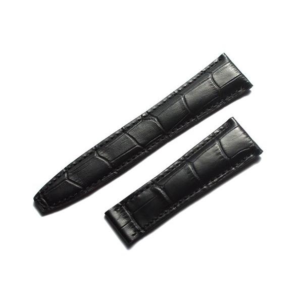 Maurice Lacroix レザーベルト 黒 モーリスラクロア MAURICE LACROIX 用 ベルト 非 純正 22mm 本革 D