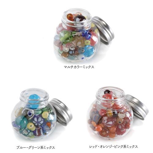 とんぼ玉 とんぼ玉 ガラス瓶詰め お得なミックス 蜻蛉玉 トンボ玉 レッド